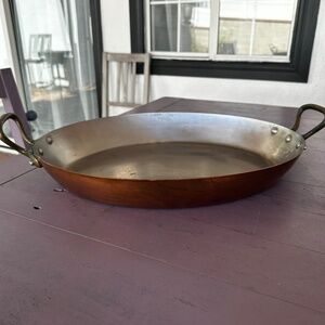 Mauviel for Williams Sonoma France Large Oval Copper Paella Pan